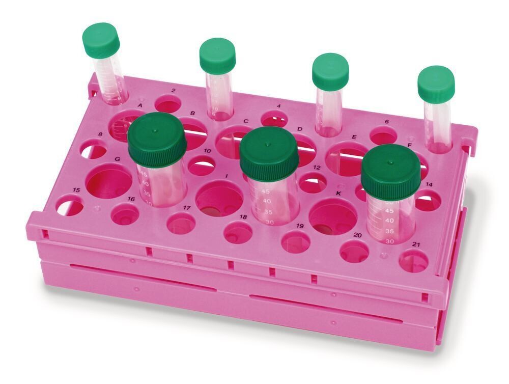 Gradilla para tubos múltiples Gradilla emergente para tubos de centrífuga de 15/50 ml, rosa, 2 unidades