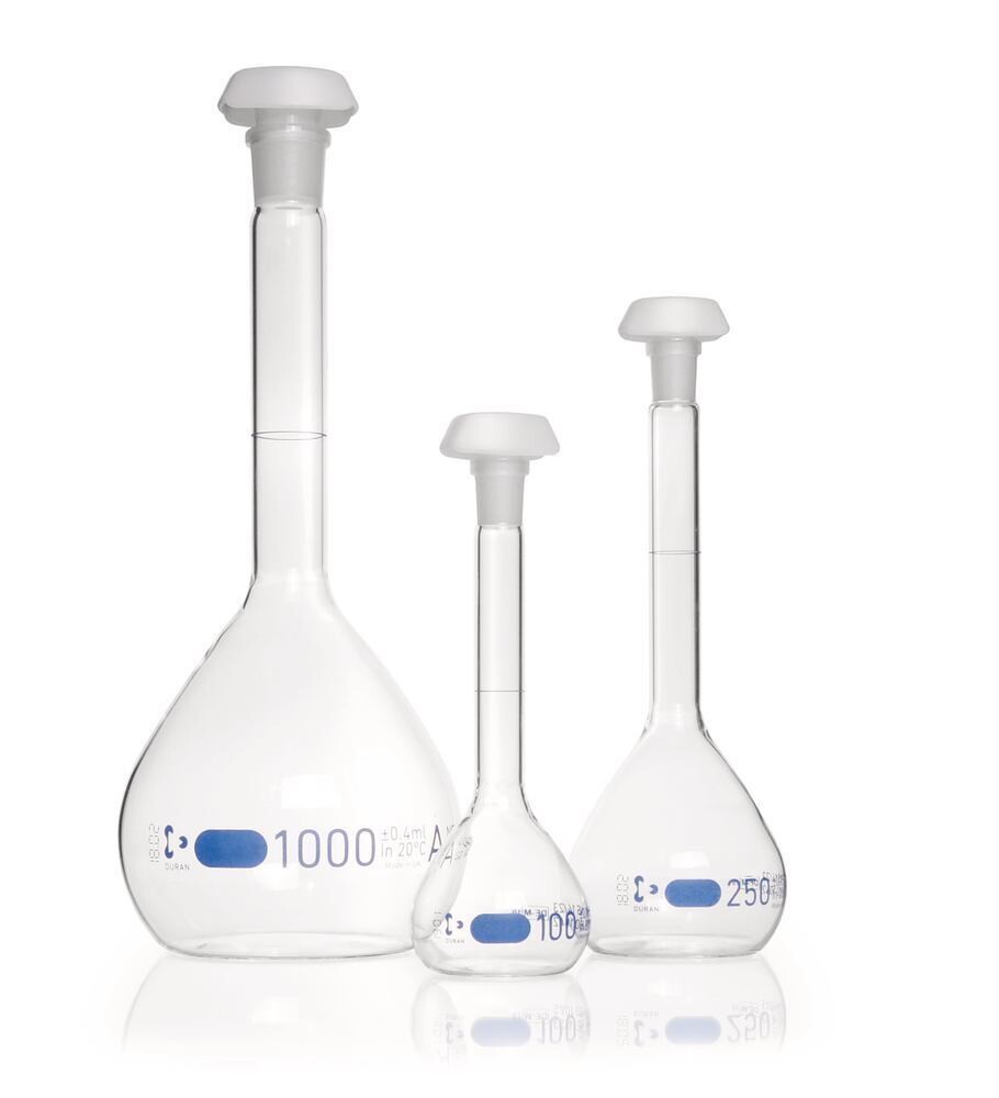 Volumetric flasks DURAN® Class A, with batch certificate, 20 ml, 10/19, 2 Piece(s)