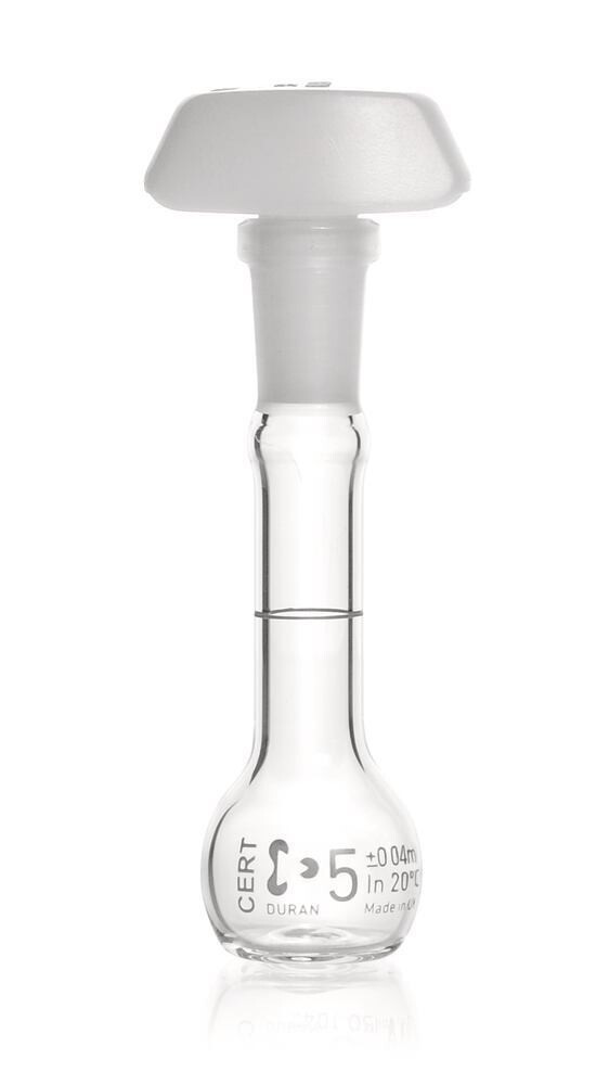 Volumetric flasks DURAN® Class A, with individual certificate, 5 ml, 10/19, 2 Piece(s)