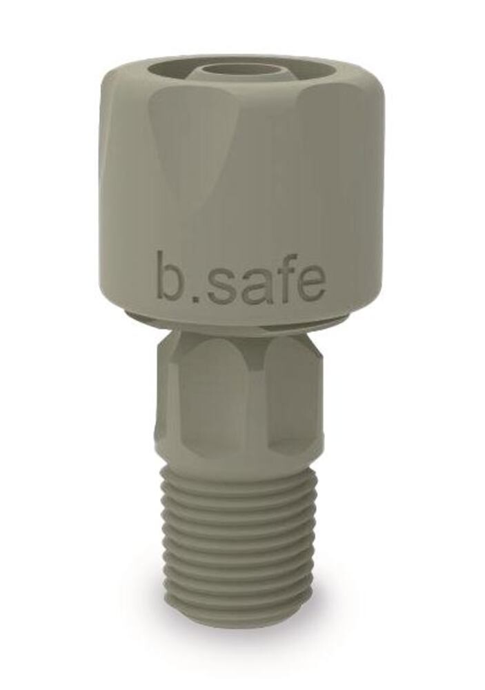 Accessories for b.safe Waste Cap HPLC screw cap b.safe corrugated hose coupling, 6,5 mm, b.safe corrugated hose coupling for hoses with outer 6.5 mm, 1 Piece
