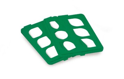 Accesorios, Nº de ranuras, 40, 10 x 4, verde, Insertos de rejilla para vidrio Ø de 16–20 mm, 40 ranuras, verde, 4 Pieza(s)