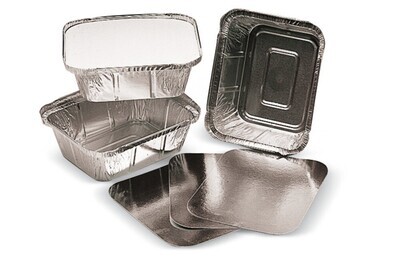 Rotilabo®-Aluminiumschalen, 250 ml, mit Pappdeckel, 100 Stück