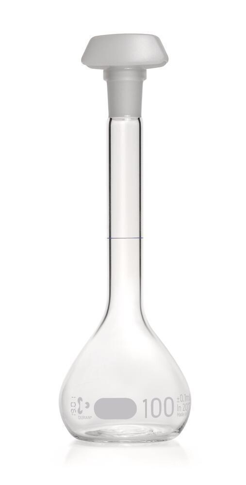 Volumetric flasks DURAN® Class A, with batch certificate, 100 ml, 14/23, 2 Piece(s)