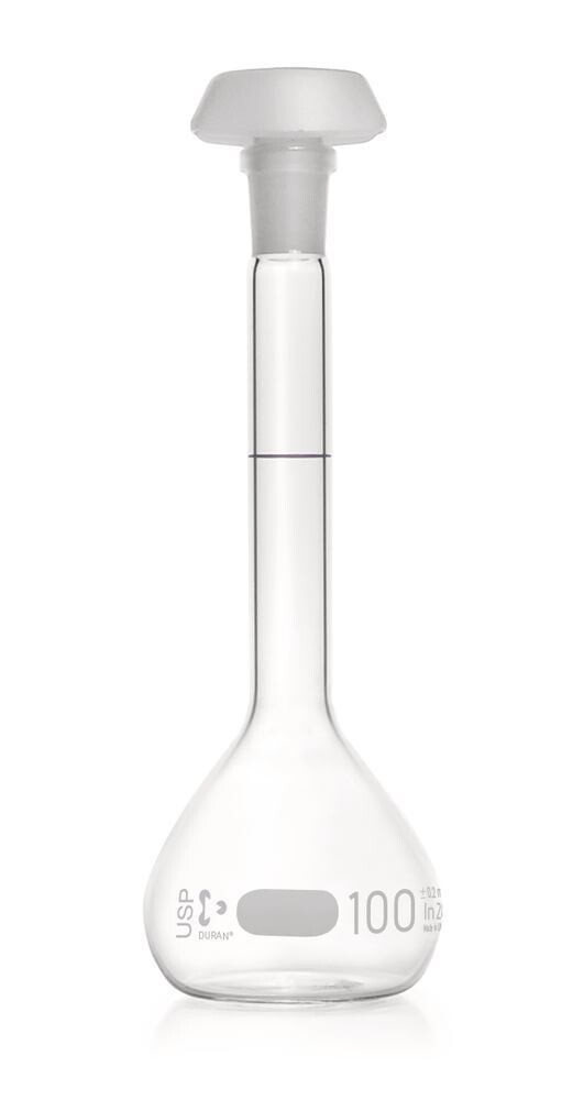 Volumetric flasks DURAN® class A, USP&lt;31&gt;, 100 ml, 14/23, 2 Piece(s)
