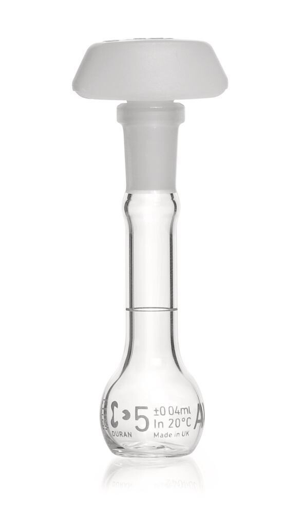 Volumetric flasks DURAN® Class A, with batch certificate, 5 ml, 10/19, 2 Piece(s)