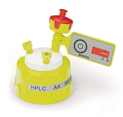 Tappo a vite HPLC b.safe GL 45 con tre connessioni, 1 pezzo
