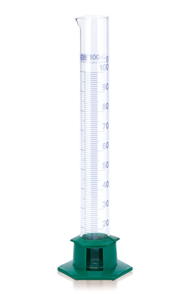 Measuring cylinders class B blue graduations, 100 ml, 2 Piece(s)