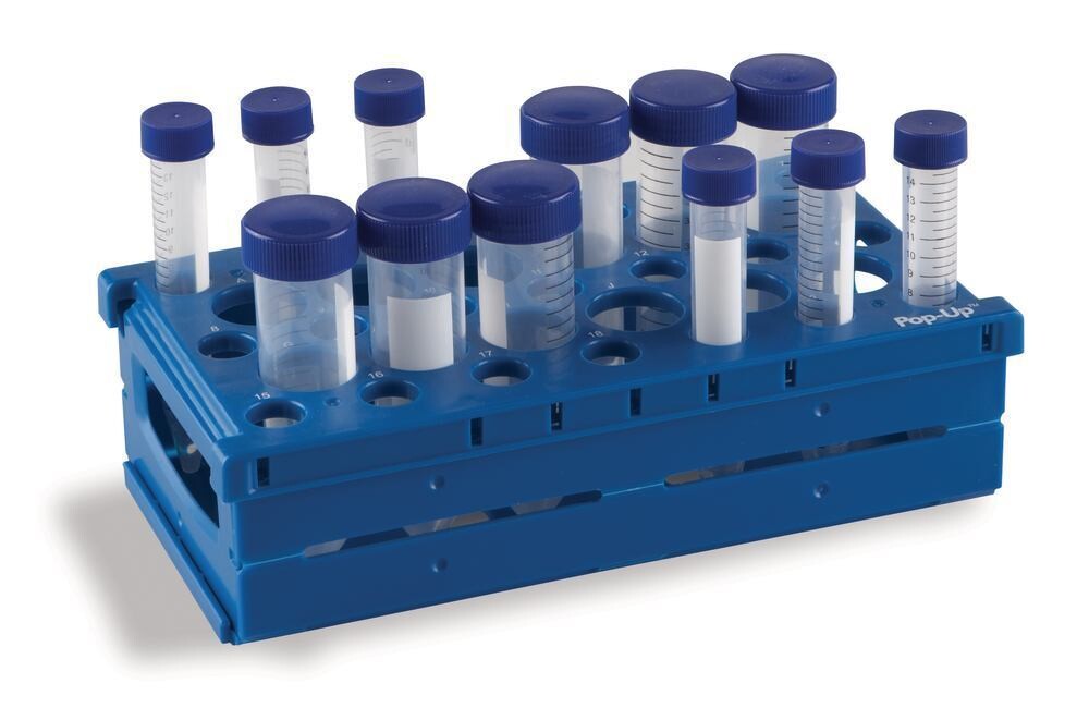 Portoir multitubes Portoirs pop-up pour tubes à centrifuger de 15/50 ml, bleu, 2 pièce(s)