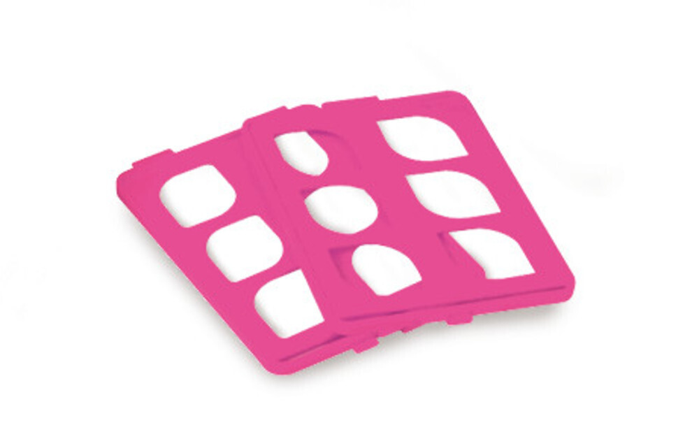 Accessories, No. of slots, 24, 8 x 3, pink, Grid inserts for glass Ø of 20–25 mm, 24 slots, pink, 4 Piece(s)