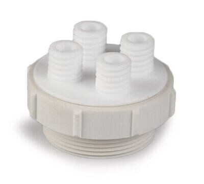 Multiple distributor for barrels For barrel inner thread R2Inch/G2Inch/BSP 2Inch, 2 / 1 , 2x10 / 1x14 mm, 1 Piece