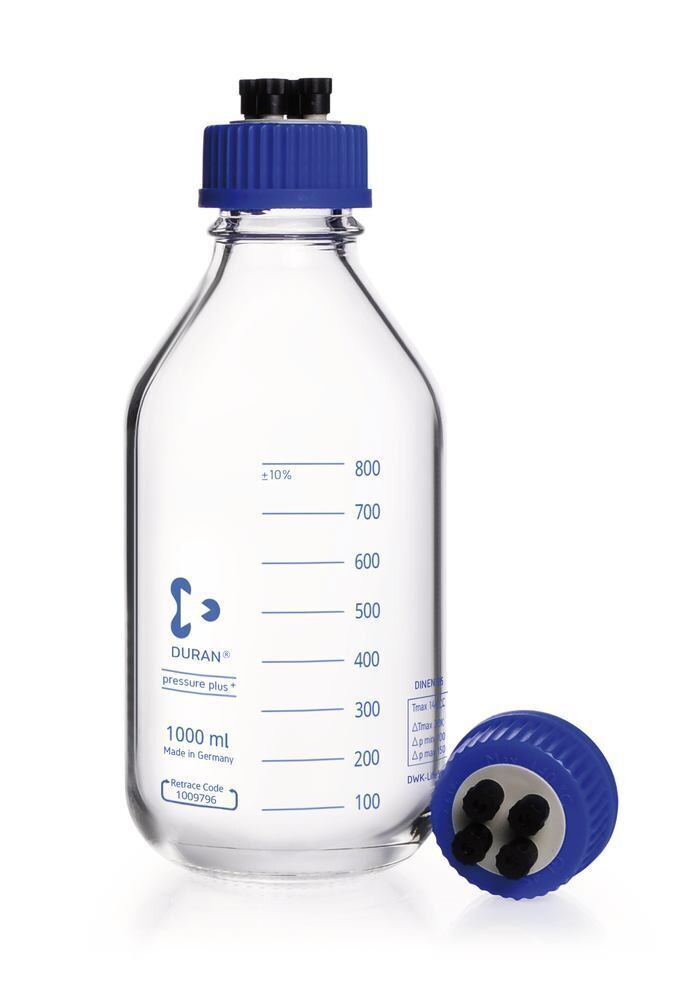 Flacon HPLC avec distributeur multiple, Flacon HPLC 1000 ml, 2 Pièce(s)