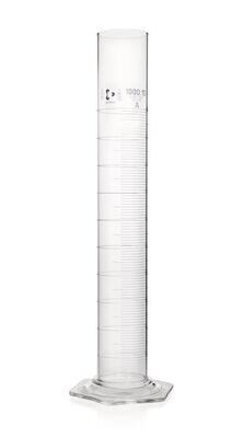 DURAN®-Messzylinder, Kl. A, Grad. blau, 1000 ml, Teilung 10 ml, hohe Form, 1 Stück