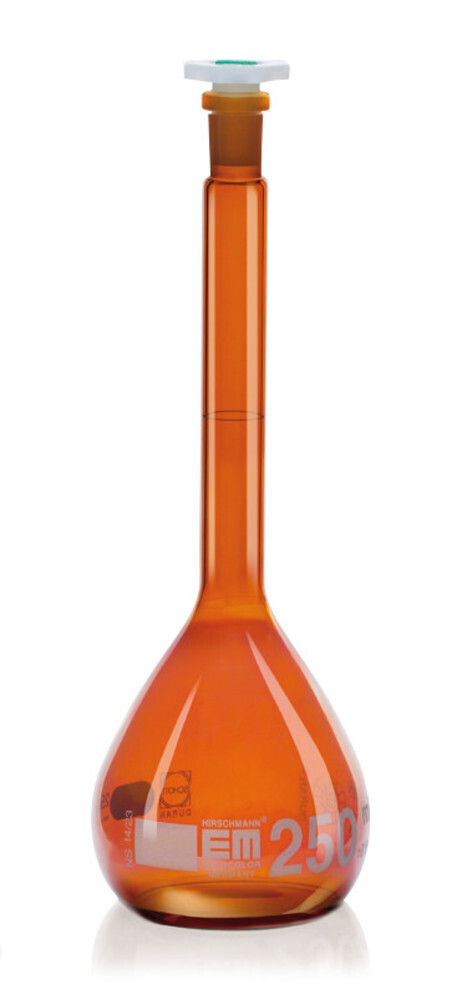 Messkolben, Klasse A, DURAN®, Braunglas, NS-Schliff 14/23, Weithals, 50 ml, 2 Stück