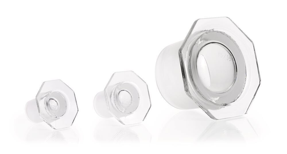 Stopper with standard taper clear glass, semi-hollow, 45/40, 1 Piece