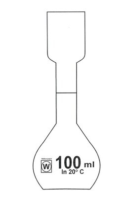 Fioles jaugées selon. à Kohlrausch classe A, 200 ml, 1 Pièce