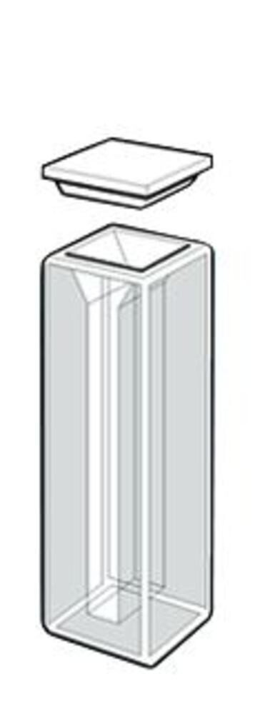 Glass cuvette ROTILABO® Quartz glass with seamed lid, Semi-micro, 1.4 ml, 1 Piece