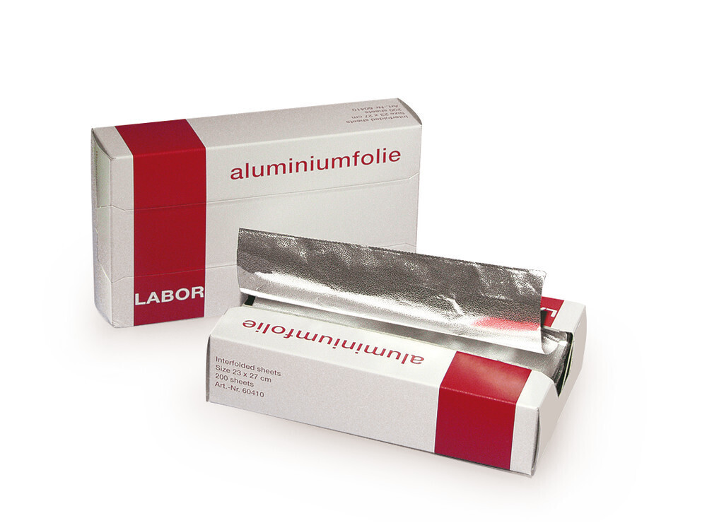 Aluminium foil sheets in dispenser box, 230 mm, 270 mm, 200 Piece(s)