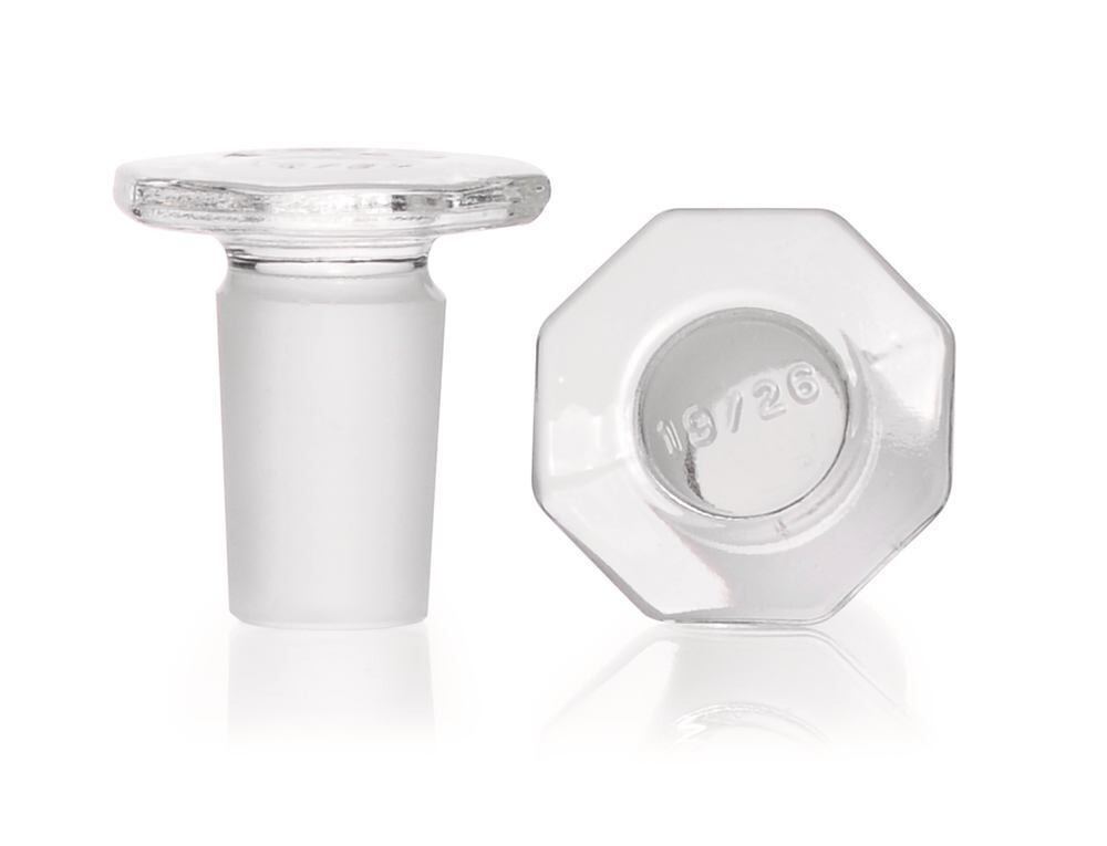 Stopper with standard taper clear glass, solid, 19/26, 10 Piece(s)