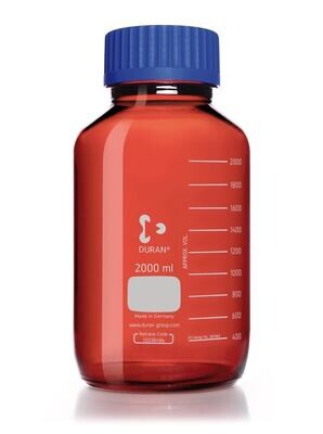 Weithalsgewindeflasche DURAN®, Braunglas, 2 l, Gewinde GLS 80, 1 Stück