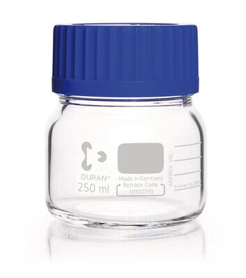 Weithalsgewindeflaschen DURAN®, Klarglas, 0,25 l, Gewinde GLS 80, 10 Stück