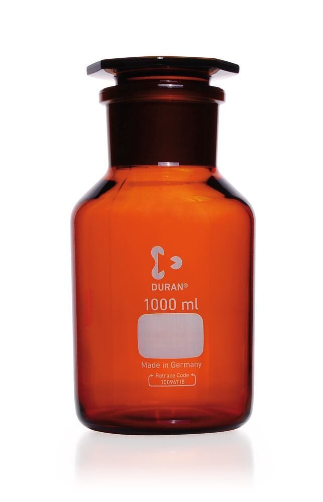 Wide mouth bottle DURAN® with ground glass joint Brown glass, 2000 ml, 1 Piece