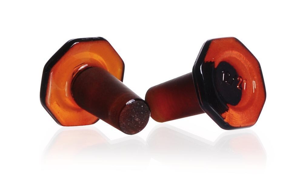 Stopper with standard taper brown glass, DURAN® glass, solid, 24/29, 10 Piece(s)