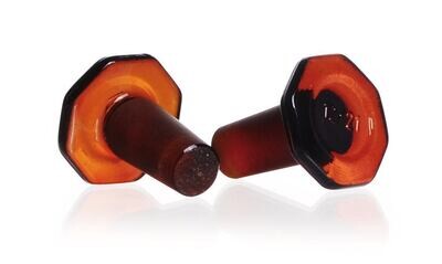 Braunglas-Stopfen, DURAN® massiv, NS 24/29, DIN 12252, achteckig, 10 Stück