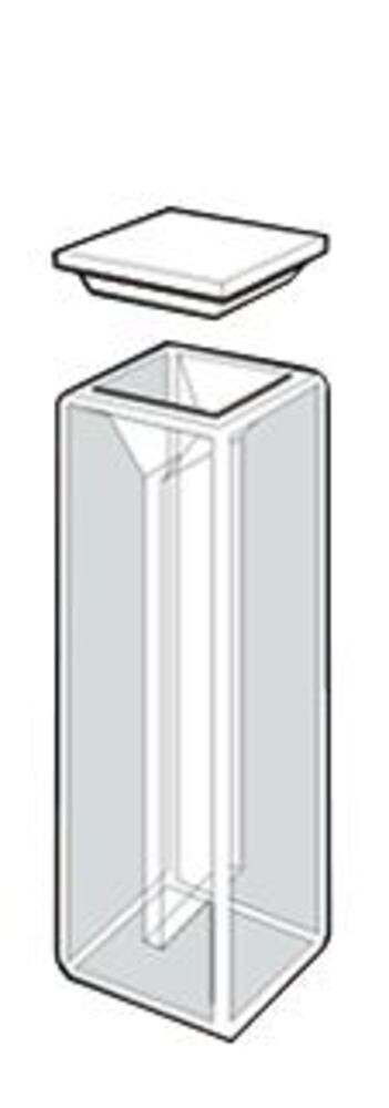 Glass cuvette ROTILABO® optical glass with seamed lid, Micro, 0.7 ml, 1 Piece