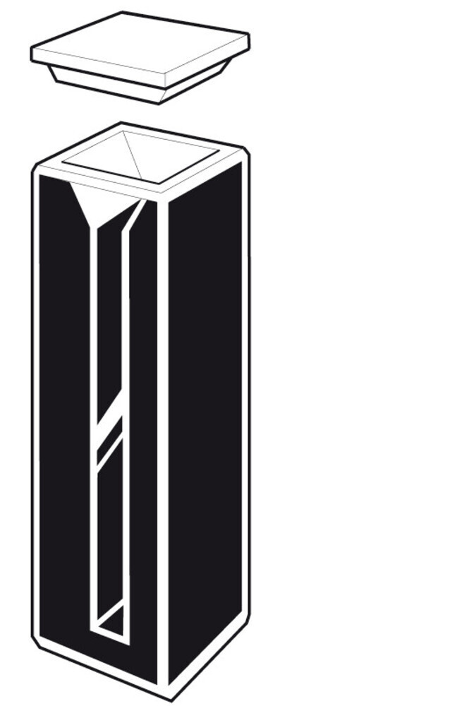 Glass cuvette ROTILABO® black, Semi-micro, 1.4 ml, 1 Piece