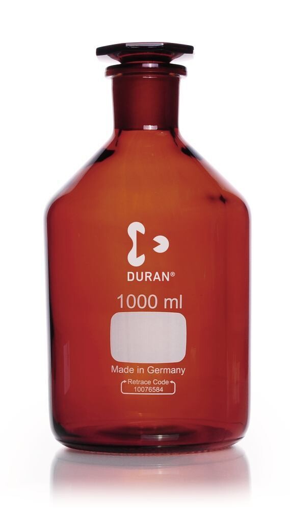 Narrow mouth bottle DURAN® with ground glass joint Brown glass, 1000 ml, 1 Piece