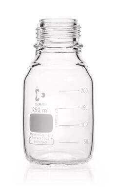 Gewindeflaschen, DURAN®, transparent, ohne Ausgießring und Kappe, 250 ml, 10 Stück