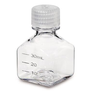 Enghalsflasche quadratisch, , PC, 30 ml, 12 Stück