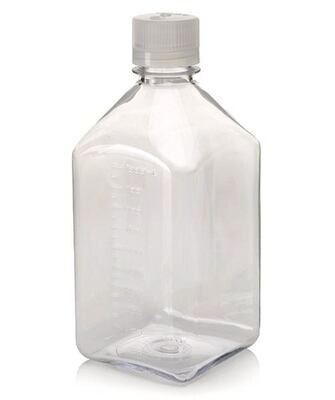 Enghalsflasche quadratisch, , PC, 1 l, 4 Stück