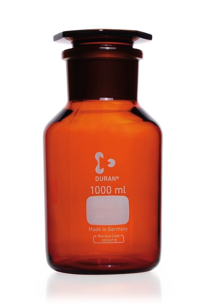 Wide mouth bottle DURAN® with ground glass joint Brown glass, 500 ml, 1 Piece