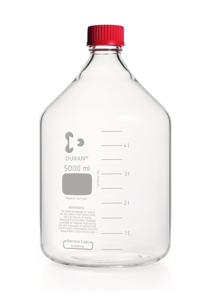 Flacon à vis DURAN® GL 45 avec bouchons haute température, 5000 ml, 1 pièce