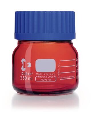 Wide mouth bottle DURAN® GLS 80 Brown glass, 250 ml, 1 Piece