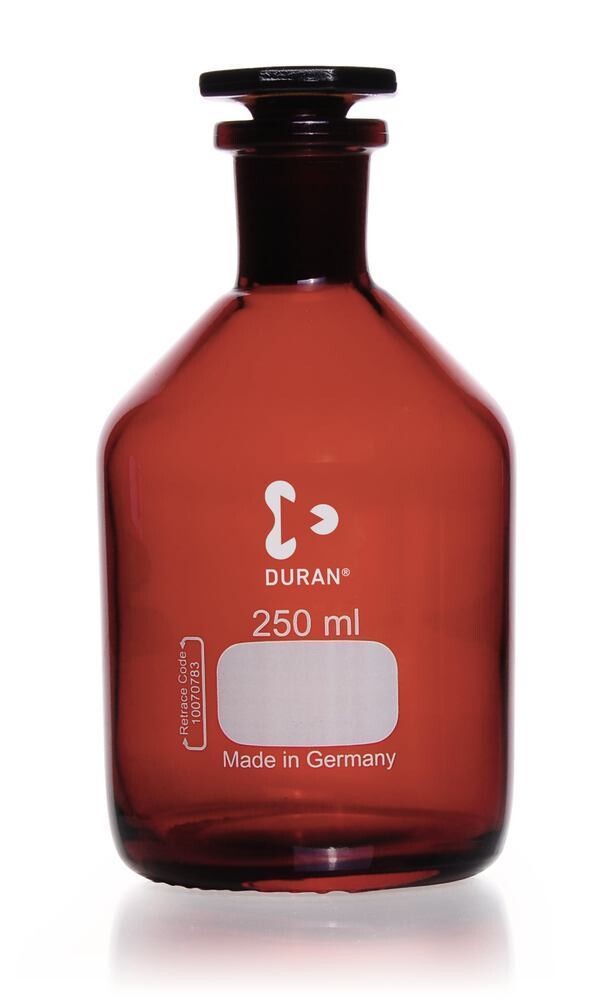Narrow mouth bottle DURAN® with ground glass joint Brown glass, 250 ml, 1 Piece