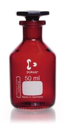 Botella de boca estrecha DURAN® con junta esmerilada Vidrio marrón, 50 ml, 1 Pieza
