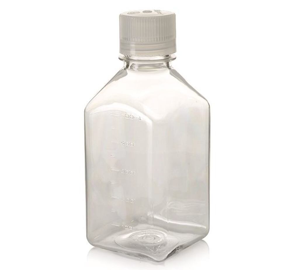 Narrow mouth bottle square, 500 ml, 38-430, 4 Piece(s)