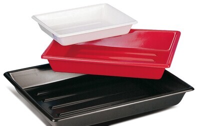 Rotilabo®-Laborschale ohne Bodenrillen, PVC, rot, L 320 x B 370 x H 50 mm, 1 Stück