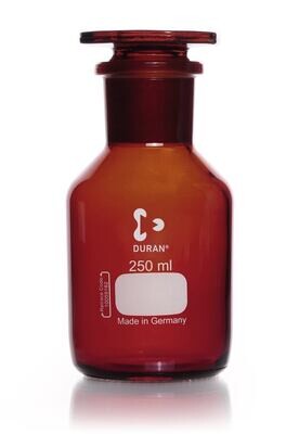 Botella de boca ancha DURAN® con junta esmerilada Vidrio marrón, 250 ml, 1 Pieza