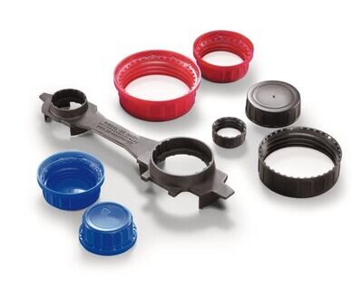 Accessories Tamper-evident cap blue, 45 mm, 10 Piece(s)