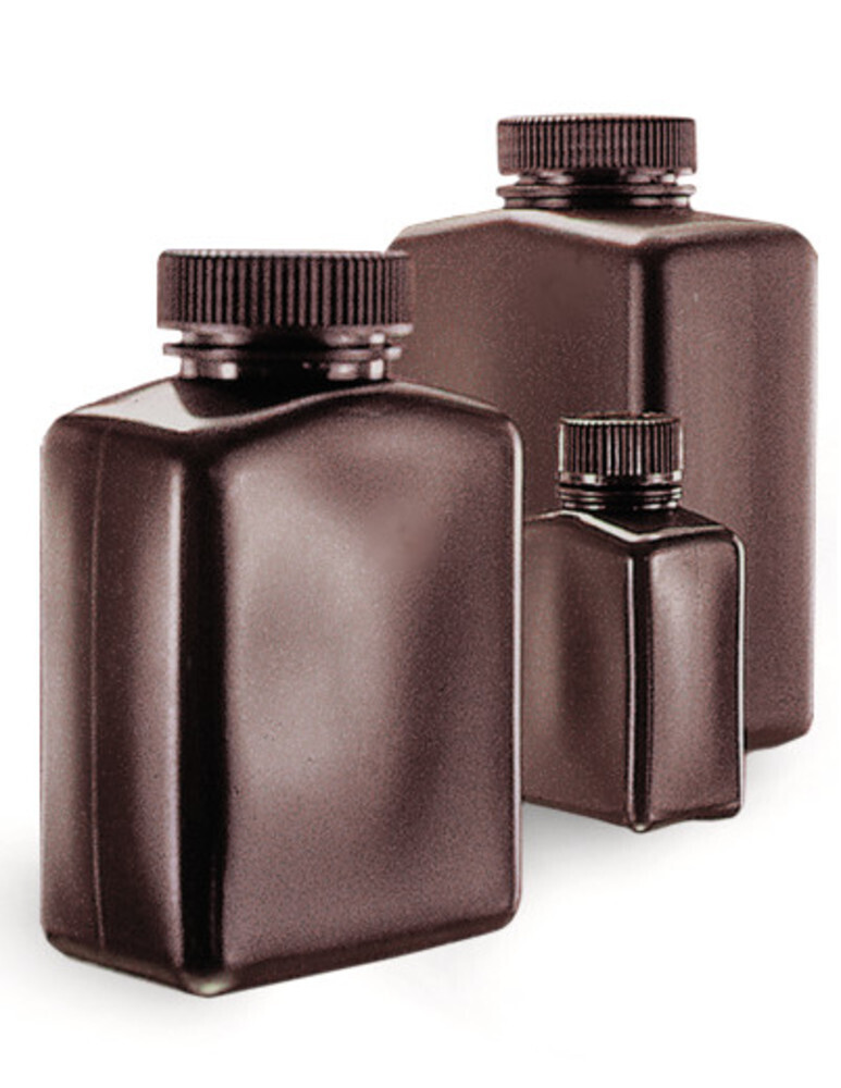 Botella de boca ancha cuadrada marrón, 2000 ml, 63 mm, 4 Unidad(es)