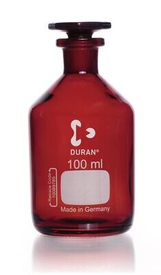 Narrow mouth bottle DURAN® with ground glass joint Brown glass, 100 ml, 1 Piece