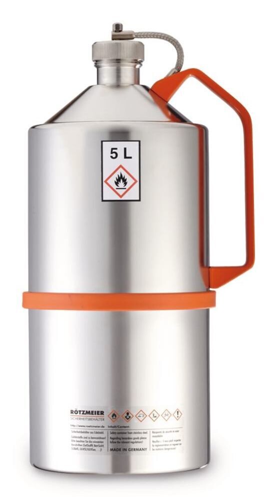 Safety laboratory canister polished, with screw cap and overpressure valve, 5 l, 05K, 1 Piece