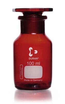 Wide mouth bottle DURAN® with ground glass joint Brown glass, 100 ml, 1 Piece