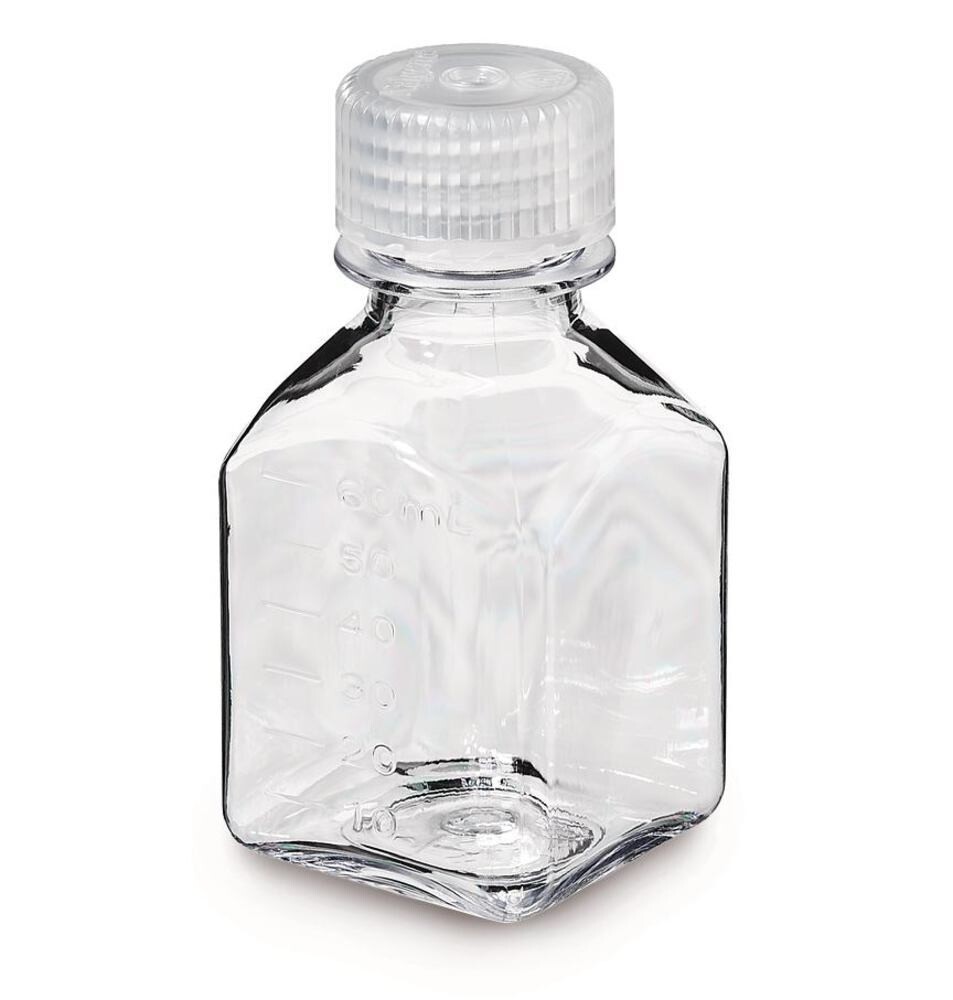 Narrow mouth bottle square, 60 ml, 24 mm, 12 Piece(s)