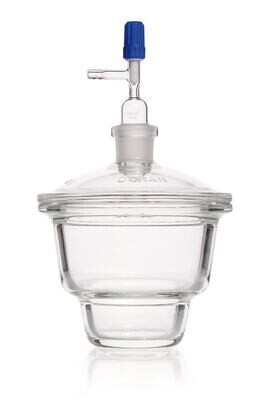 Exsikkator mit Tubusdeckel, 0,7 l, DN 100, Komplett-Set Typ Novus, inkl. Unterteil, Deckel und Schliffhahn, 1 Stück