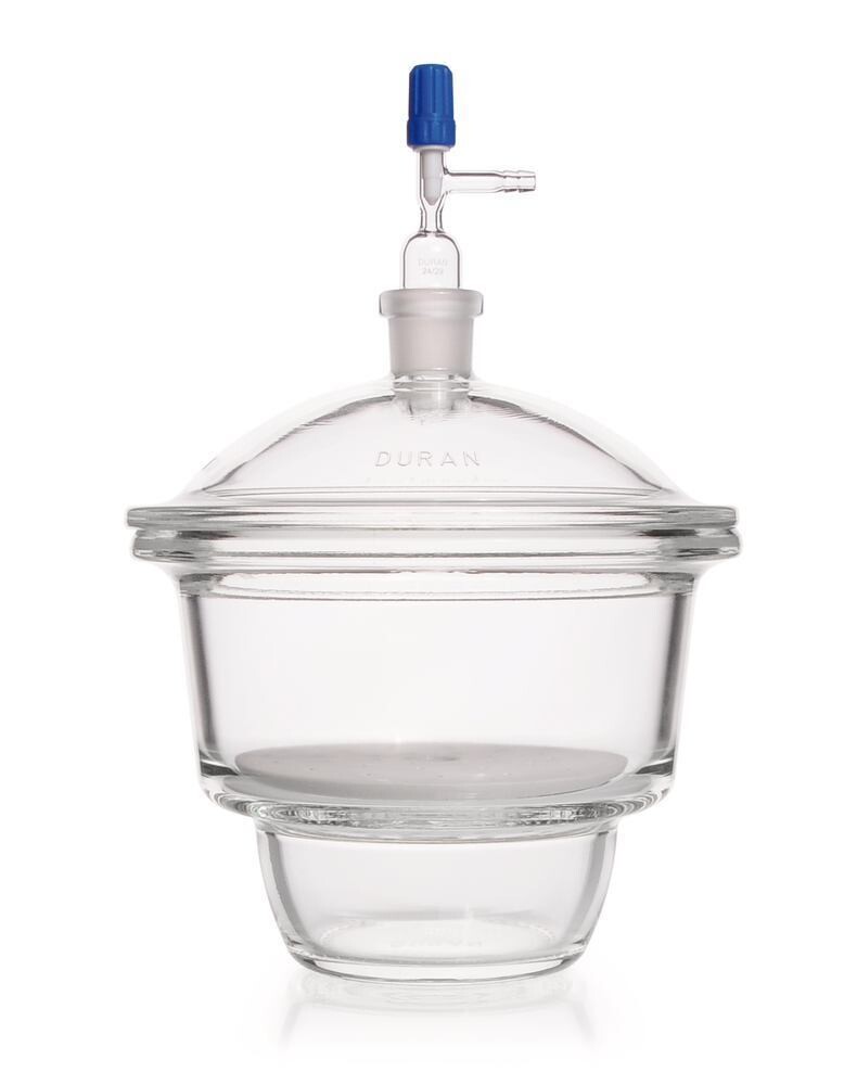 Desiccator set DURAN® NOVUS with tube (NS 24/29) and stopcock in the lid, DN 300, 18.5 l, 1 Piece