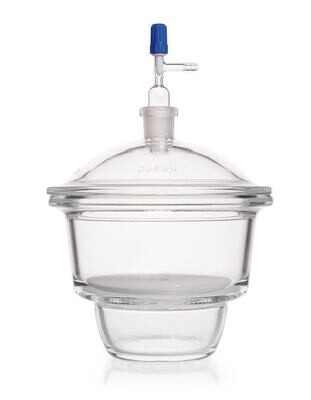 Desiccator set DURAN® NOVUS with tube (NS 24/29) and stopcock in the lid, DN 300, 18.5 l, 1 Piece